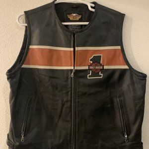 Men's Heavy Duty Leather **GENUINE** Harley Davidson Vest Men's 2XL NWOT